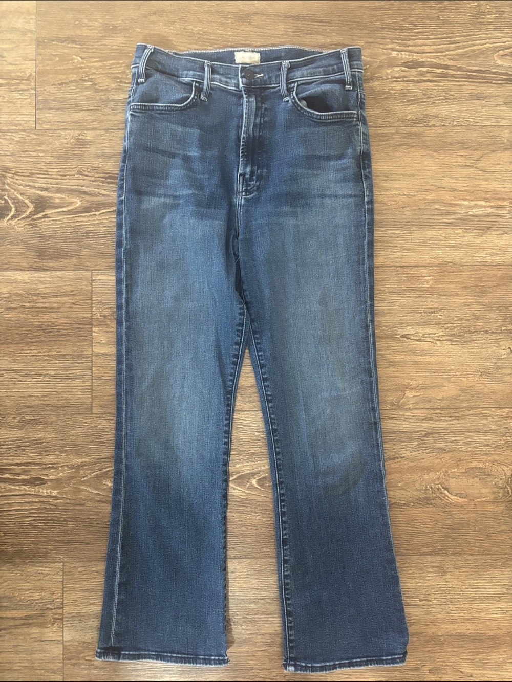 Mother Hustler Ankle in Heirloom High Rise Flare Jeans Dark Wash Womens Size 29